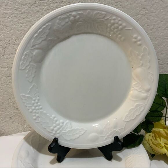 8 DAILY DINING FRUIT IMPRESSIONS (4) 10.5”Dinner Plates & 7” salad plates White - Picture 3 of 8